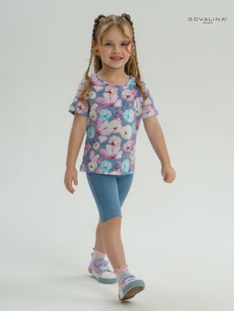 Костюм Актив лиловые одуванчики-деним - Sovalina фото 9