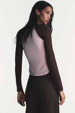 CAMISETA RANGL?N CONTRASTE / Khaki - Zara фото 4