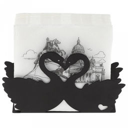 Салфетница металлическая, окрашенная Лебеди 15,7х5см h9,2см, цвет - черный матовый (Китай) - Домашняя мода фото 5