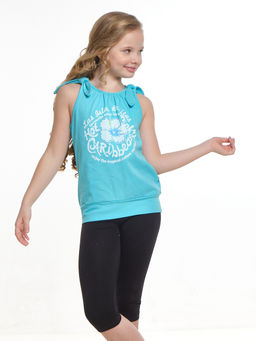 Футболка-топ UD 0359 голубой/белый кант - Mini maxi фото 8