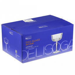 Бокал (креманка) стеклянный Император 240мл, д10см, h14см, на ножке, форма Шале, набор 6шт, в коробке, Делисога (Delisoga) (Китай) - Домашняя мода фото 5