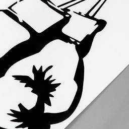 Наклейка пластик интерьерная чёрная "Боксёрские перчатки" 38х57 см