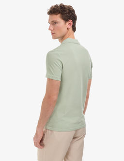 _a_la Slim Fit %100 Pamuk K_vr_lmaz Polo Yaka Basic Ti__rt