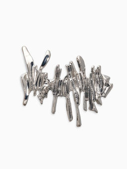 Брошь корейский стиль "Столоктиты" цвет серебро