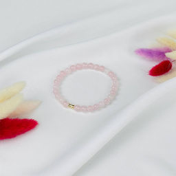 Браслет из Розового кварца со вставкой