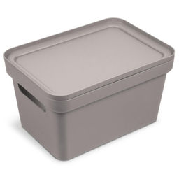 Коробка п/эт. 270х190х150мм "Фортуна" с крышкой (коричнево-серый)