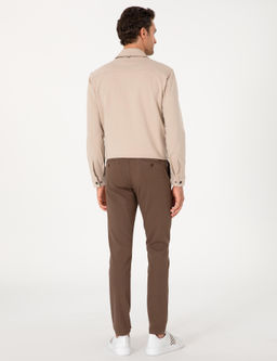 Kahverengi Slim Fit Kanvas Pantolon - Cacharel фото 4