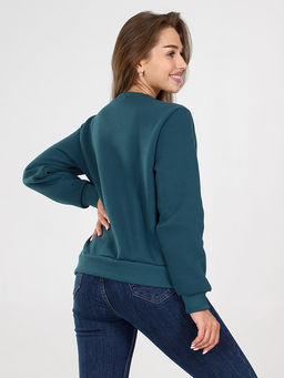 Свитшот женский из футера с начесом Петроль - Амавес-текстиль фото 7