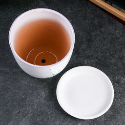 Горшок для цветов «Лаванда», 5 л, d=23 см, h=21 см, керамика, с поддоном, белый