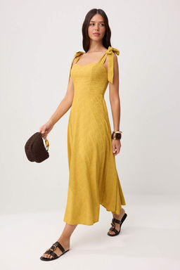 Beyaz Duz Maxi Dokuma Elbise TWOSS25EL00863 - Trendyolmilla фото 21