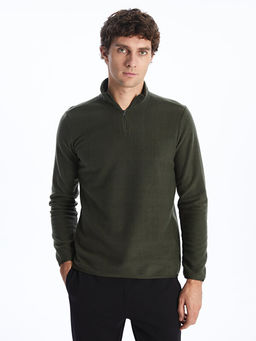 Dik Yaka Uzun Kollu Polar Erkek Sweatshirt