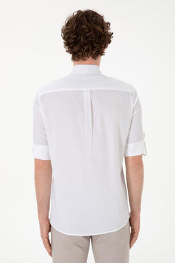 Erkek Beyaz Uzun Kollu G_mlek Sepette S_rpriz _ndirim - U.s. polo assn фото 5