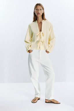 STRIPED POPLIN SHIRT WITH TIES - Zara фото 11