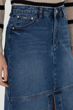 Юбка джинсовая U.S. Polo Assn синяя из хлопка с вискозой фото 6