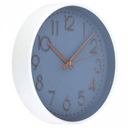 Часы настенные Меркурий д19,4см, h4см, мягкий ход, циферблат синий; цифры арабские, розовое золото; корпус пластик, белый глянец; в коробке (Китай) - Домашняя мода фото 2