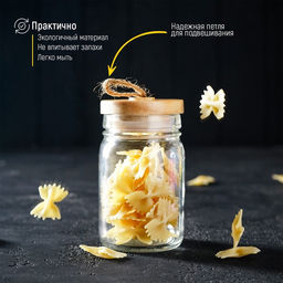 Банка стеклянная для хранения сыпучих продуктов «Эко», 250 мл, 6,5×12 см, с бамбуковой крышкой