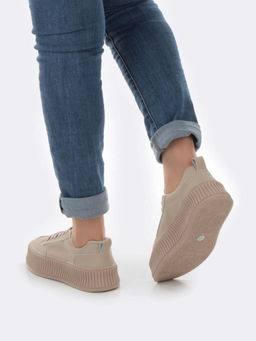 05-P8201-2 DK. BEIGE Кроссовки женские (натуральная кожа) - Фабричный китай фото 3