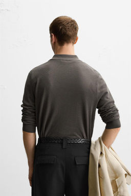 SILK/COTTON KNIT POLO SHIRT - Zara фото 4