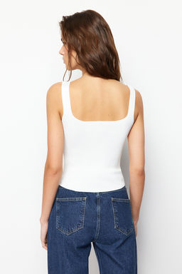 Ekru Crop Basic Top Triko Bluz TWOSS24BZ00269 - Trendyolmilla фото 6