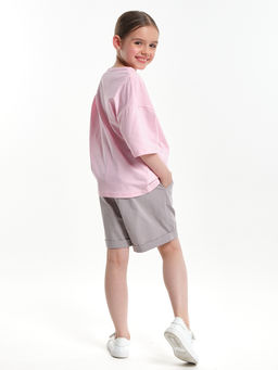 Комплект для девочки шорты с футболкой UD 7889/7896 розовый - Mini maxi фото 5