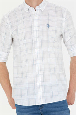 U. S. Polo Assn Мужская синяя белая рубашка в шотландскую клетку - U.s. polo assn фото 13