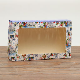 Цена за 20 шт. Коробка складная Подарок, 20 х 12 х 4 см с окном