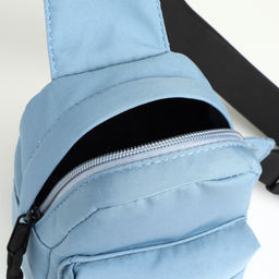 Сумка-слинг женская из текстиля, голубая