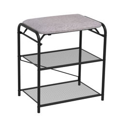 Подставка для обуви 3-полочная металл. с сиденьем "Гранада 13" 45х30х50см (черный)