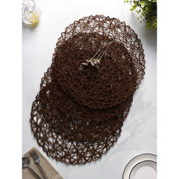 Набор салфеток сервировочных на стол Доляна Одуванчик, 4 шт, d=38 см, цвет коричневый  фото 8