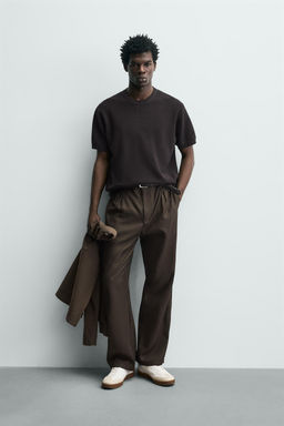 CAMISETA PUNTO PERLADO / Chocolate