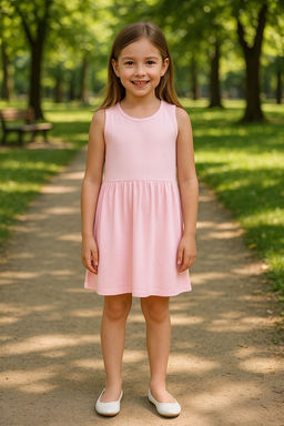 Pembe K?z Cocuk %100 Pamuk Batik Desenli Kolsuz Mini Orme Elbise TKDSS25EL00014