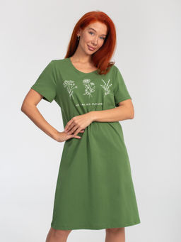 Платье женское кулирка "АСТРА" ЗЕЛЕНЬ