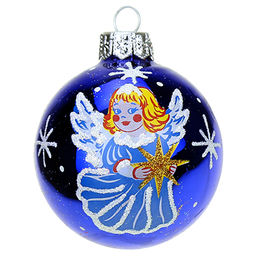 Елочная игрушка шар стеклянная Рождественский д7,5см, ручная художественная роспись, подарочная упаковка, набор 5шт, цвета микс (Россия) - Домашняя мода фото 2