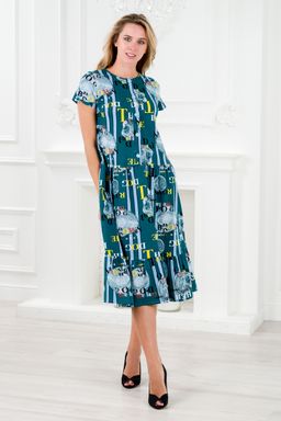 Платье женское из кулирки Кармелита петроль - Амадэль фото 3