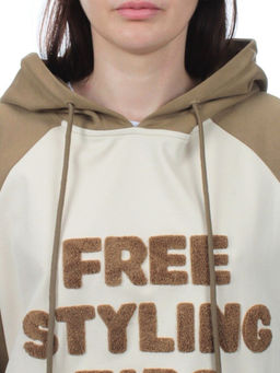 3255 BROWN/BEIGE Худи женское (95% хлопок, 5% эластан) - Fashion фото 4