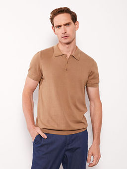 Polo Yaka K?sa Kollu Erkek Triko Kazak