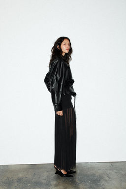 FAUX LEATHER PEPLUM JACKET - Zara фото 3