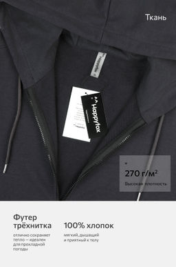 Мужская толстовка на молнии из футера трехнитки Happy Fox  фото 42