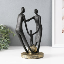 Фигурка полистоун «Сила в единстве», чёрный, 12×17.5×26.5 см