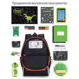 RB-651-10 Рюкзак школьный с картхолдером на держателе - Grizzly фото 38