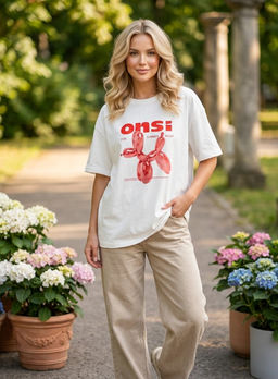 K13534 Футболка OVER SIZE (хлопок) БЕЛЫЙ