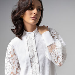 Рубашка комбинированная с кружевом, Кружевной повод - Charutti фото 3