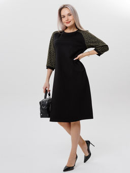 Платье женское П-182 (нейлон г/к/жаккард принт) Серая