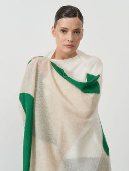 Палантин из кашемира 09043 зеленый