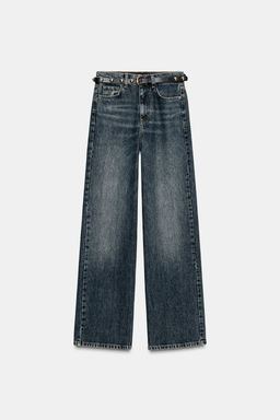 Z1975 STRAIGHT TAPERED HIGH-WAIST JEANS WITH BELT - Zara фото 8