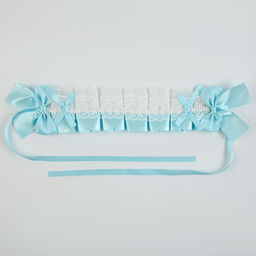 Карнавальная повязка Лолита цвет голубой с белым кружевом