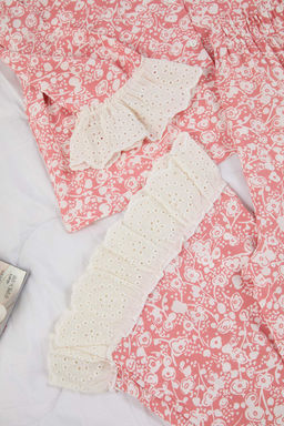 Pembe Cicekli Shally Dokuma Pijama Tak?m? THMAW26PT00185