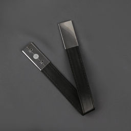 Подхват для штор из кожзаменителя, 35×2.5 см, чёрный