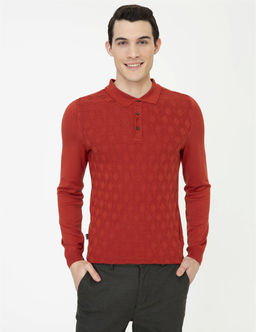 Kiremit Slim Fit D__meli Polo Yaka Triko Kazak - Pierre cardin фото 2