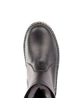 Полусапоги женские на полную ногу, Кожа, овчина, войлок, микропора